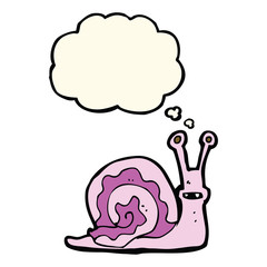 cartoon snail with thought bubble