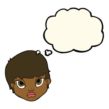 recommend clip art: cartoon sulking woman with thought bubble