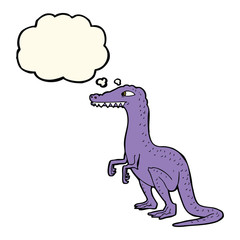 cartoon dinosaur with thought bubble