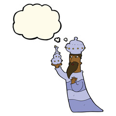 one of the three wise men with thought bubble