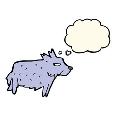 cartoon terrier with thought bubble