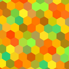 Colorful hexagons illustration. Color art. Happy holiday back.