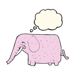 cartoon funny elephant with thought bubble