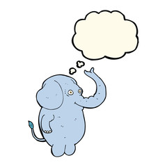 cartoon funny elephant with thought bubble
