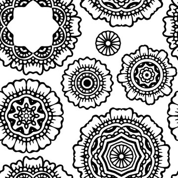 Floral mandala seamless pattern