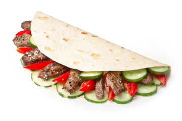 Beef shawarma isolated