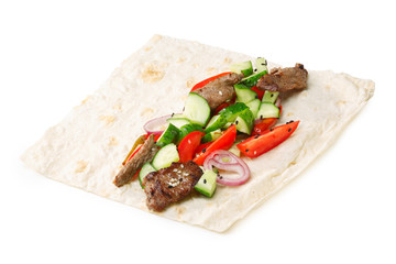 Beef shawarma isolated
