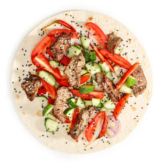 Beef shawarma isolated