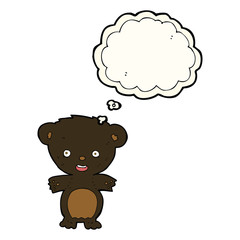 cartoon black bear with thought bubble
