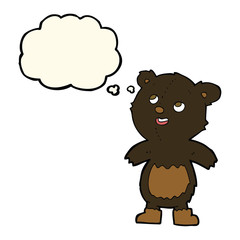 cartoon black bear with thought bubble