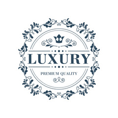 Flourish logo template ornament label.