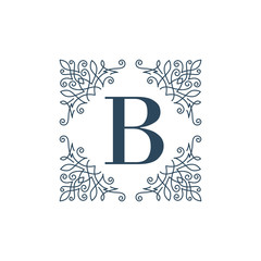 Flourish logo template ornament label.