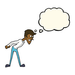 cartoon angry man with thought bubble