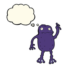cartoon poisonous frog with thought bubble