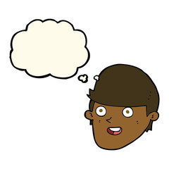 cartoon man with big chin with thought bubble