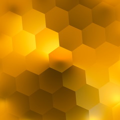 Soft yellow hexagons. Sunny day. Blank page. Golden shine.