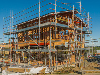 Construction of new home building, Auckland, New Zealand