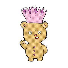 cartoon teddy bear wearing paper crown