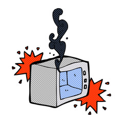 cartoon exploding microwave