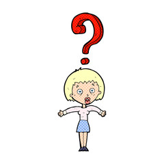 cartoon confused woman
