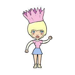 cartoon woman wearing paper crown