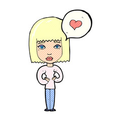 cartoon woman in love