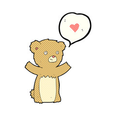 cartoon teddy bear with love heart