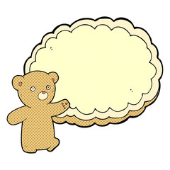 cartoon bear with text space cloud