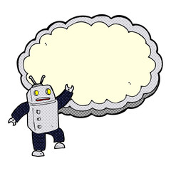 cartoon robot with space for text cloud