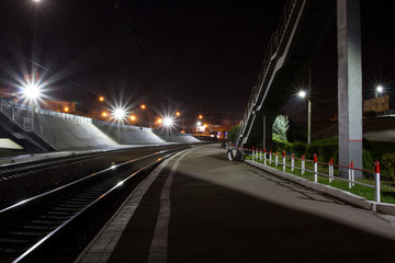 Fototapeta na wymiar Railway station at night. 
