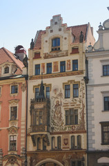 Fototapeta na wymiar beautiful house in Prague