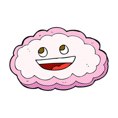 cartoon happy pink cloud