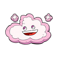 Obraz premium cartoon happy pink cloud