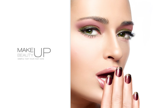 Beauty and Makeup concept. Autumn Winter Fashion Make-up