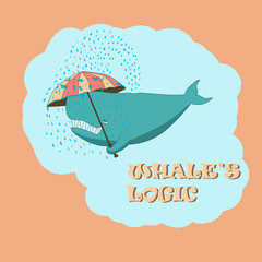 whale with an umbrella