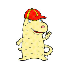 cartoon dog wearing cap