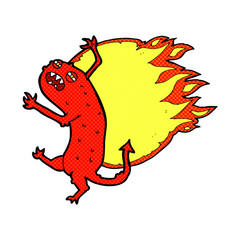 cartoon monster on fire