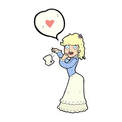 cartoon woman dropping handkerchief