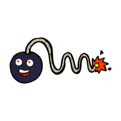 cartoon bomb with face