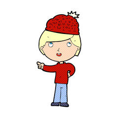 cartoon man wearing winter hat