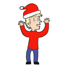 cartoon man ready for christmas