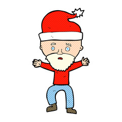 cartoon man ready for christmas