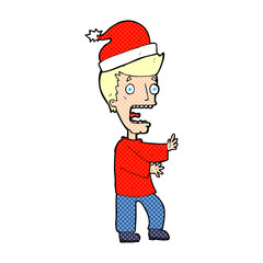 cartoon man ready for christmas