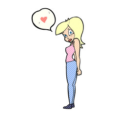 cartoon woman in love