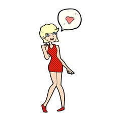 cartoon woman in love