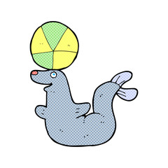 cartoon seal with ball