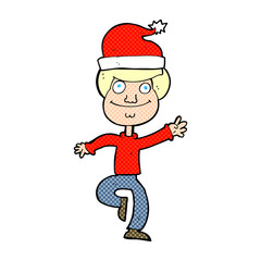 cartoon man ready for christmas