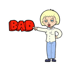 cartoon woman judging