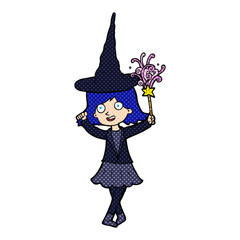 cartoon happy witch