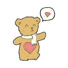 cartoon cute bear with love heart